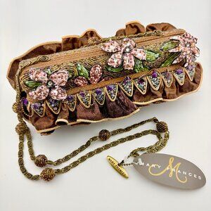 Mary Frances Floral Beaded Clutch Purse NWT Retired